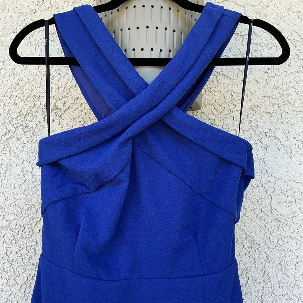 NWT Lulu’s Head to Cocktail Hour Royal Blue Halter Neck Maxi Dress Medium Chic